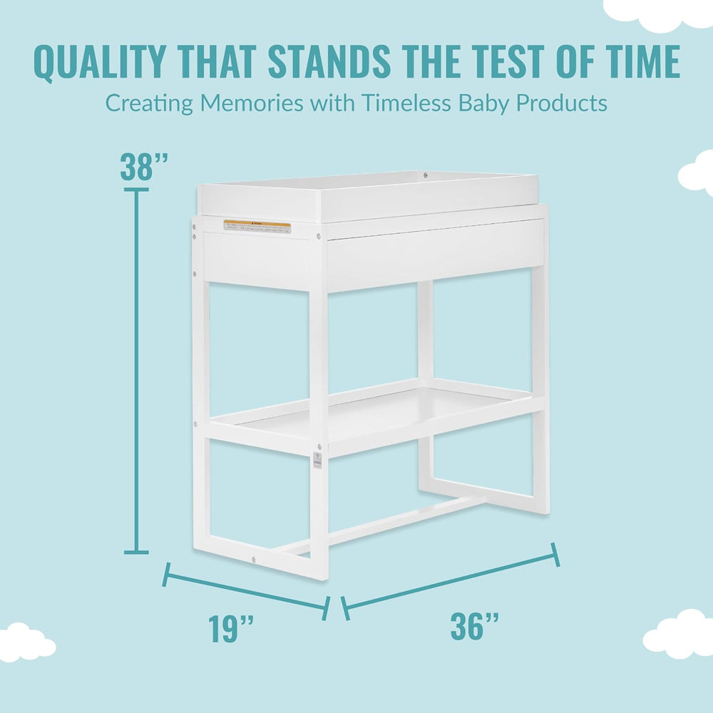 Dream On Me Arlo Changing Table with Pad & Safety Strap - White