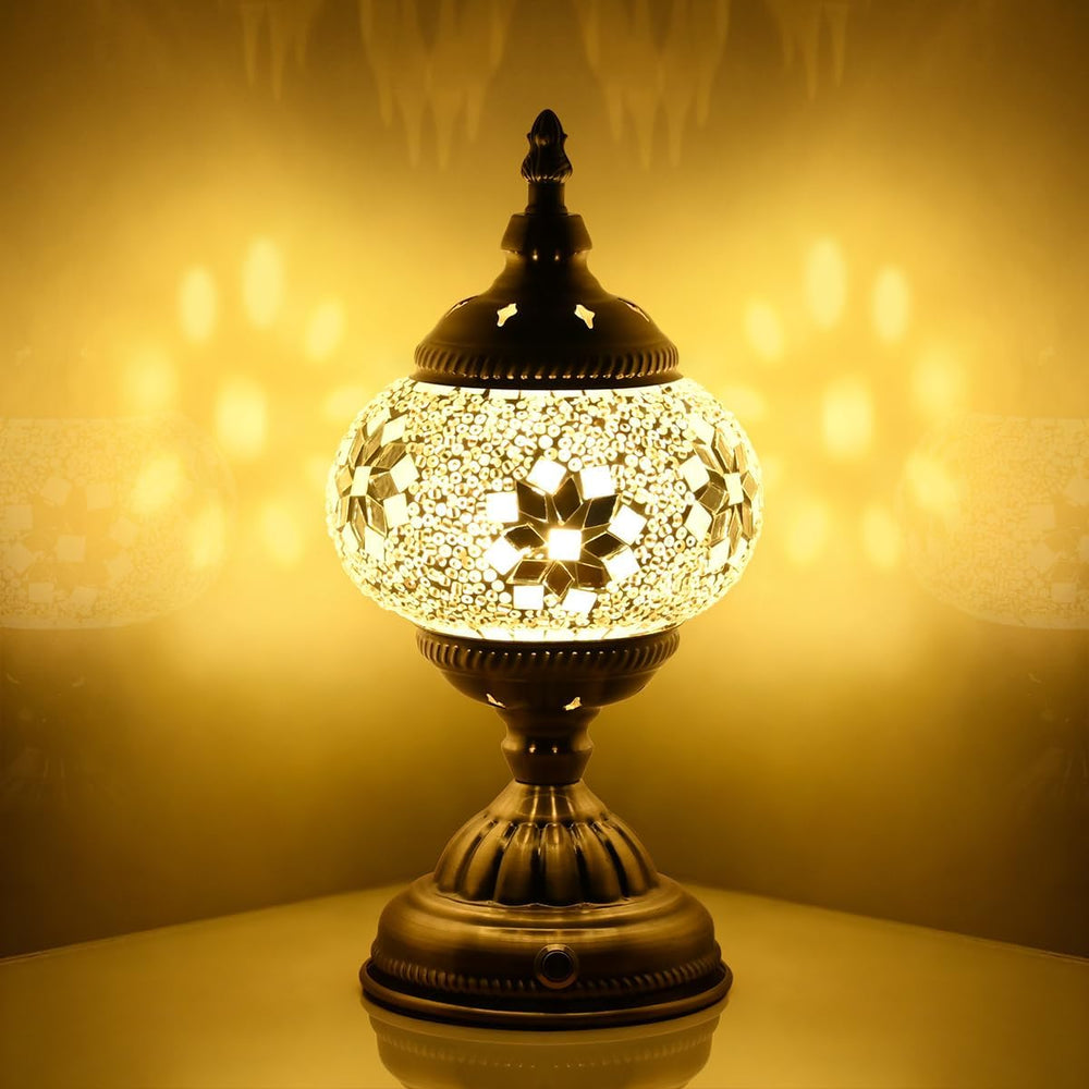 Portable Rechargeable Turkish Bronze Base Table Lamp, 6000mAh