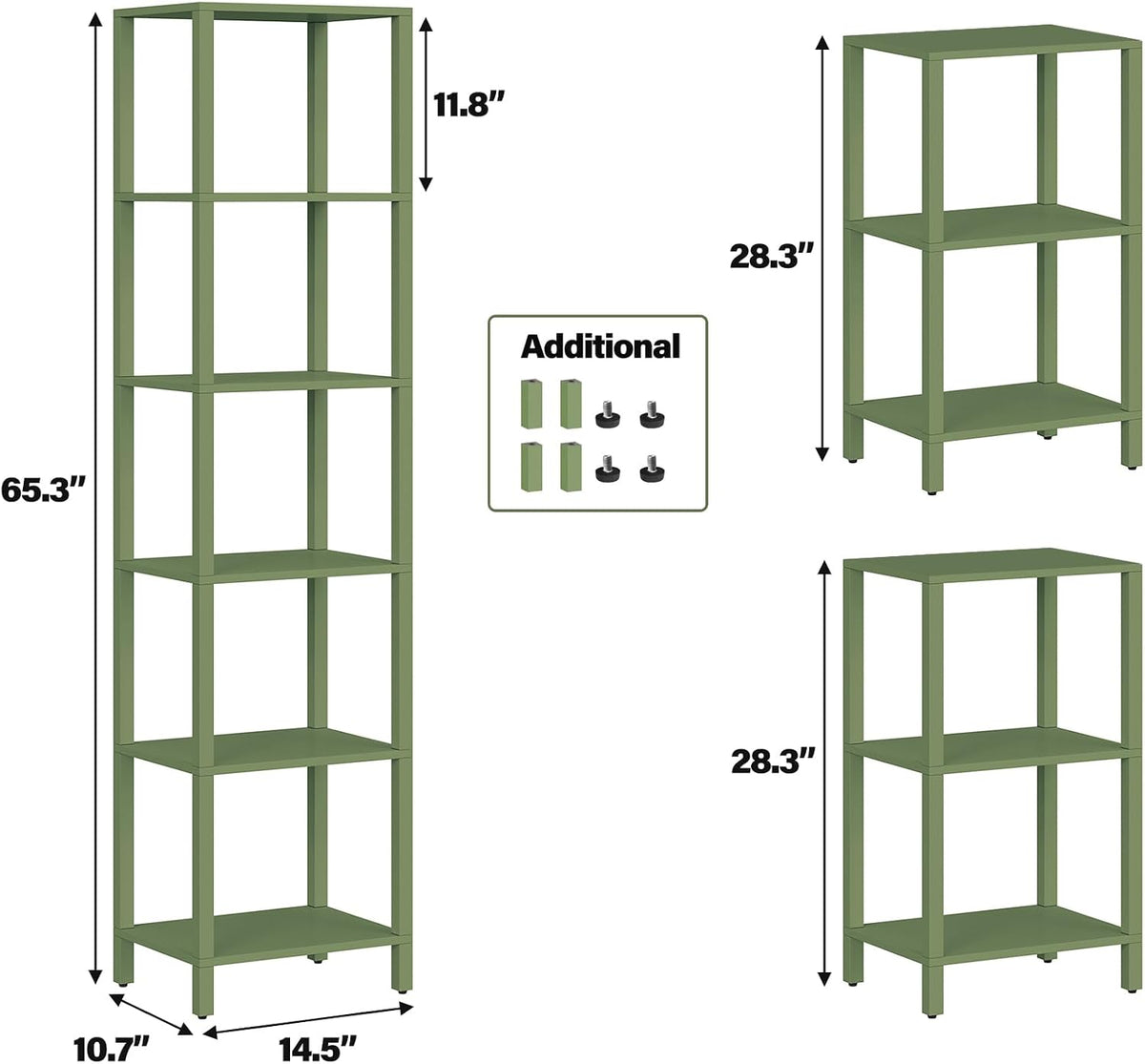 tutotak bookshelf, 6-tier tall narrow book shelf for shown in use