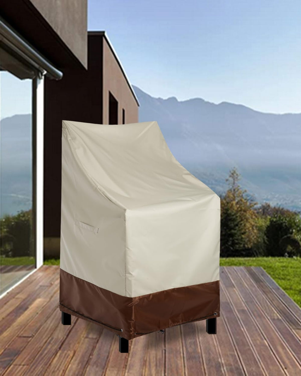 RosieLily Patio Chair Covers High Back Outdoor Bar Stool Covers (1 Pack-Beige...
