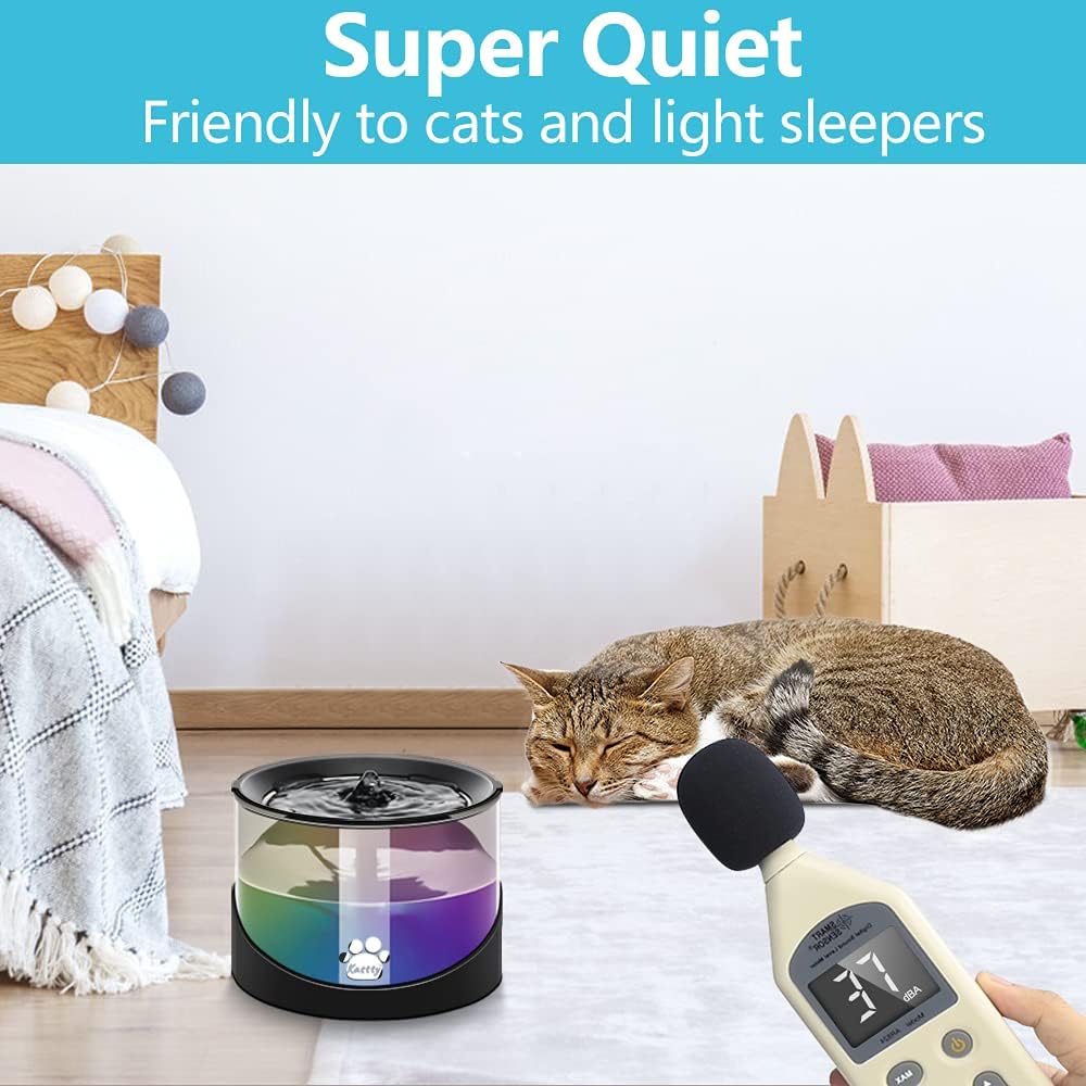 Kastty Cat Water Fountain, Pet Water Fountain for Cats Indoor, Cat Water Disp...