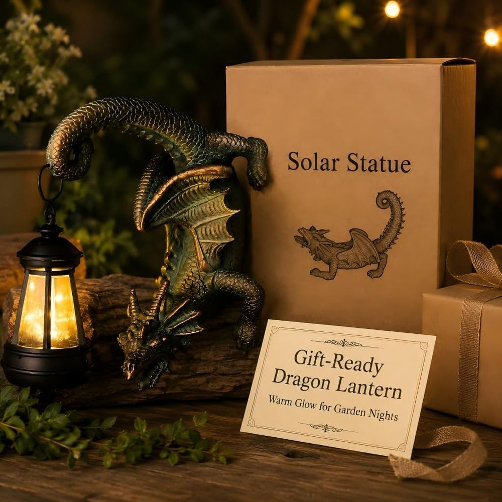 Solar Dragon Tree Hugger Statue Wall Decor:Outdoor Lights Decoration