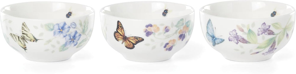Lenox Butterfly Meadow Porcelain 3-Piece Mini Bowl Set