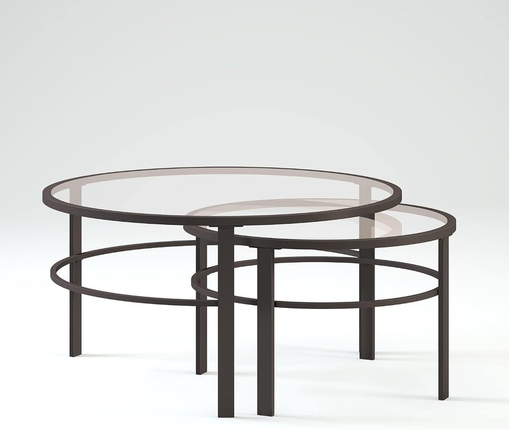 Henn&Hart 36" Modern Coffee Table, Black