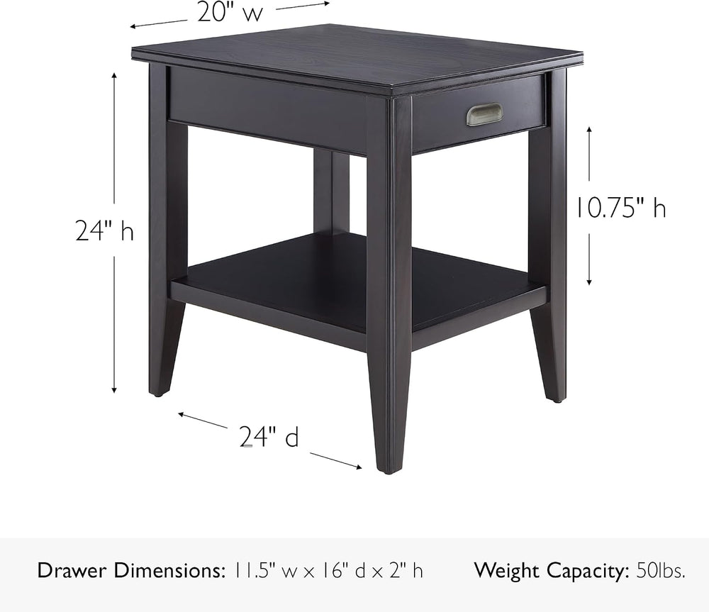 Leick Home Laurent End Table, 24", Black