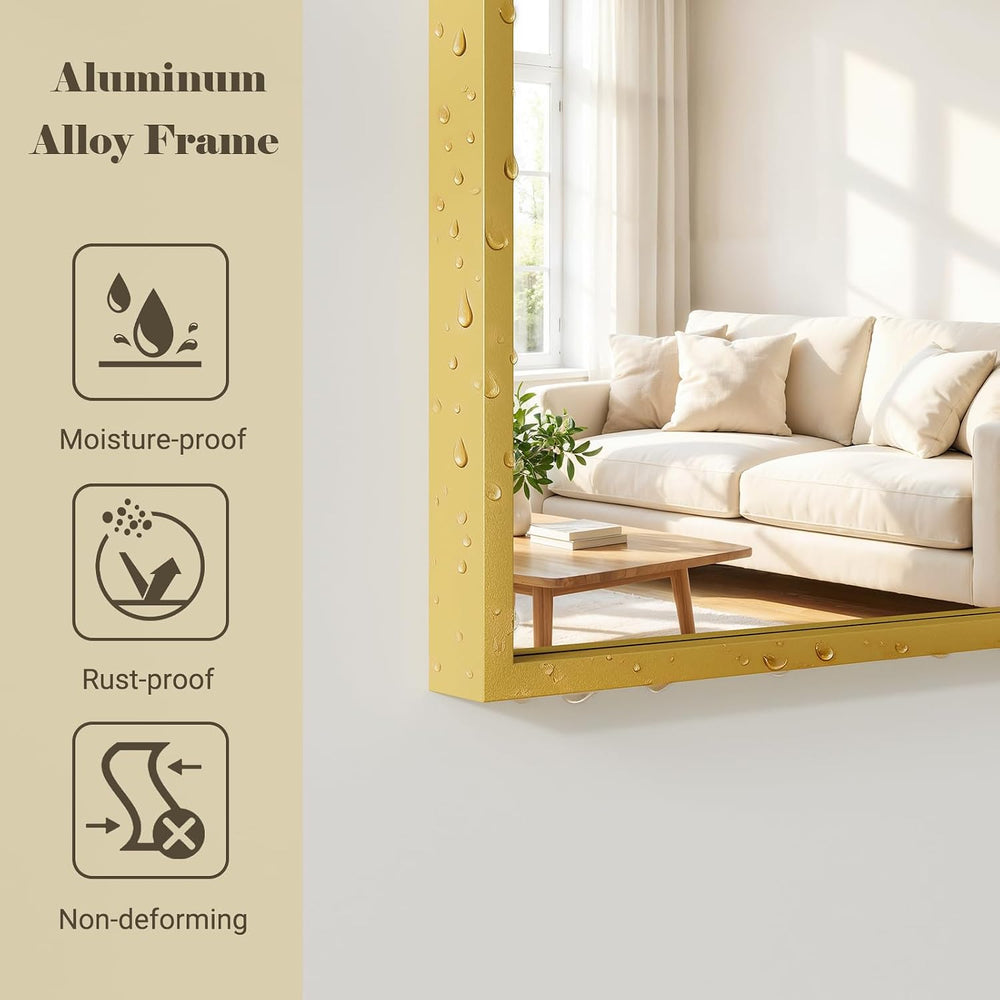 57" x 20" Arched Full Length Mirror - Wall Mounted/Floor Mirror Alu...