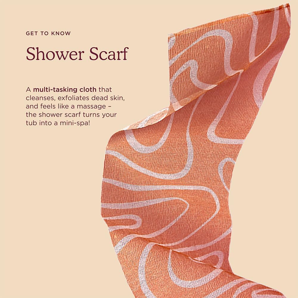 HANNI Extra-Long Shower Scarf, Japanese-Inspired Exfoliating Body Scrubber, L...