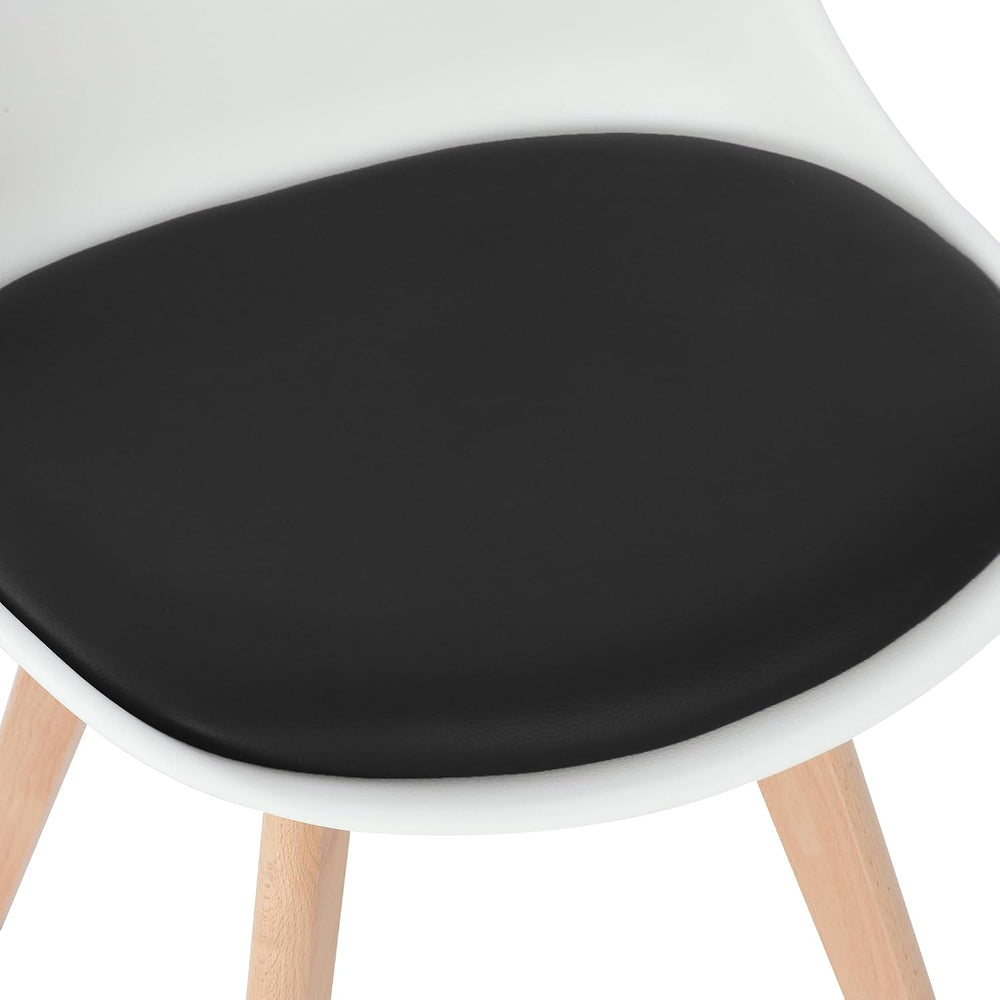 LSSBOUGHT Mid Century Modern Dining Chairs,Shell Lounge Plastic Side Chair wi...