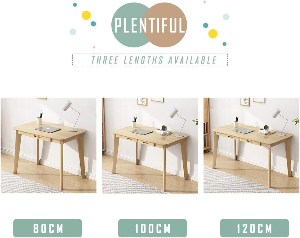 IOTXY Solid Wood Writing Desk - Home Office Laptop Computer Table, Oak