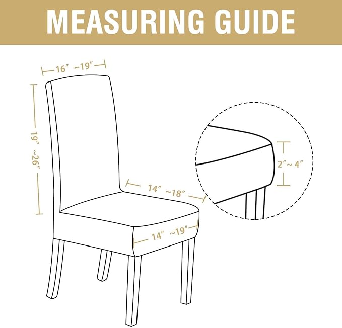 H.VERSAILTEX Dining Chair Covers Velvet Stretch Chair Covers for Dining Room Set of 4 Parson Chair Slipcovers Chair Protectors Covers Dining, Soft Thick Solid Velvet Fabric Washable, Ivory