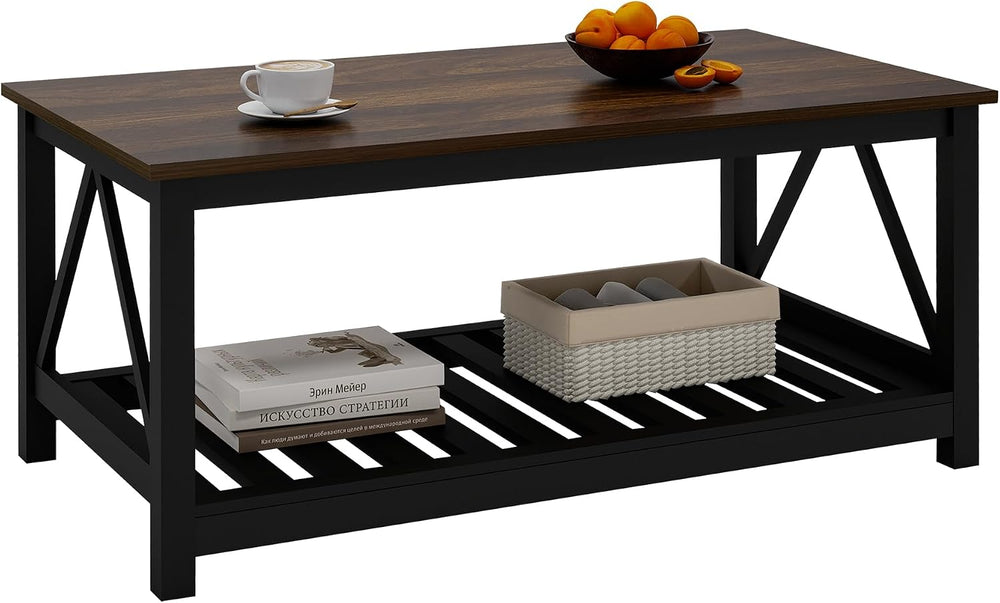 Coffee Table with Storage Small Black Farmhouse Coffee Table for Livingroom