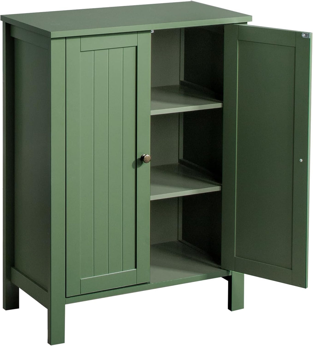 Bonnlo Free Standing Bathroom Cabinet, Sage Green Accent Storage Cabinet with Doors, Small Wooden Floor Console Sideboard for Entryway, Living Room, 31.5" H
