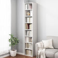 IOTXY Small Narrow Corner Bookcase - 71" Tall Gap Storage Cabinet, White