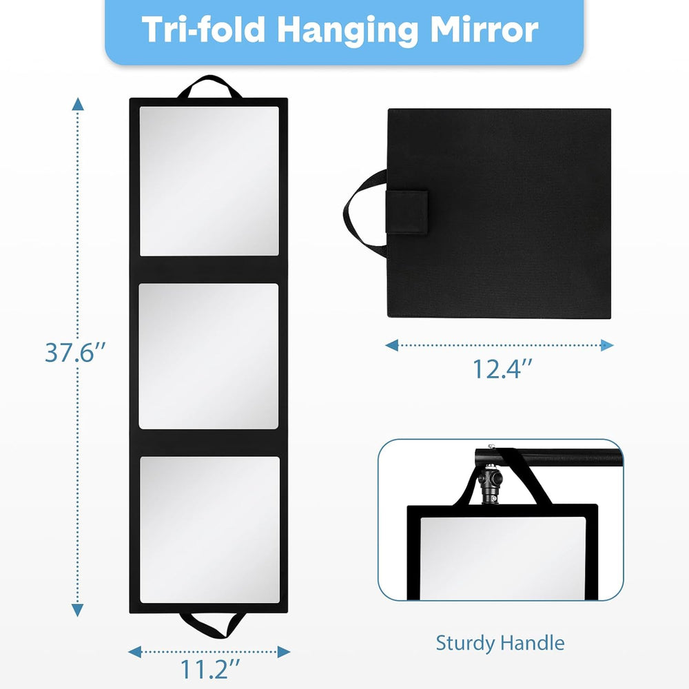 Portable Full Length Hanging Dance Mirror, Foldable Body Mirror for Camping