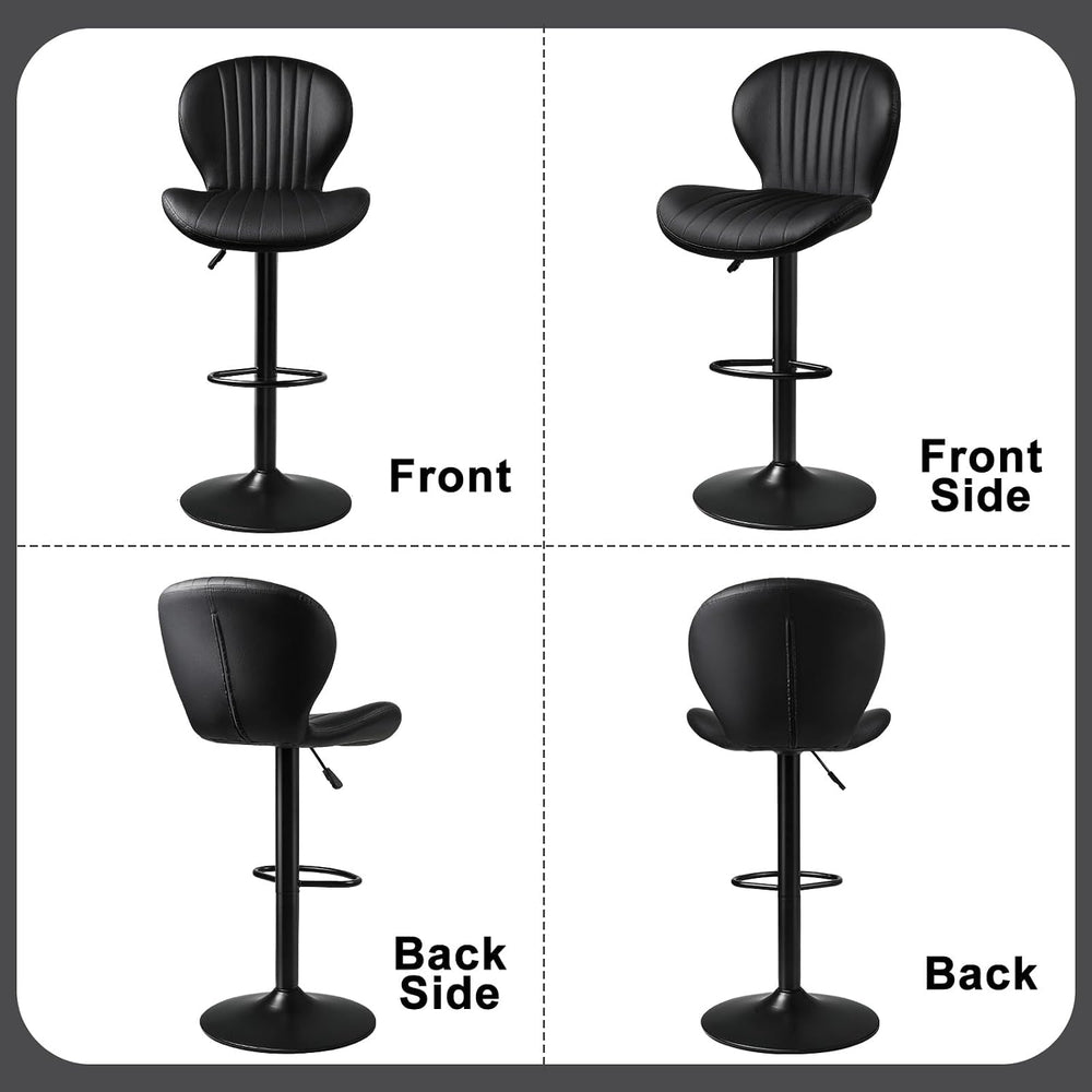 Waleaf Swivel Bar Stools Set of 4, Adjustable Counter Height with Backrest