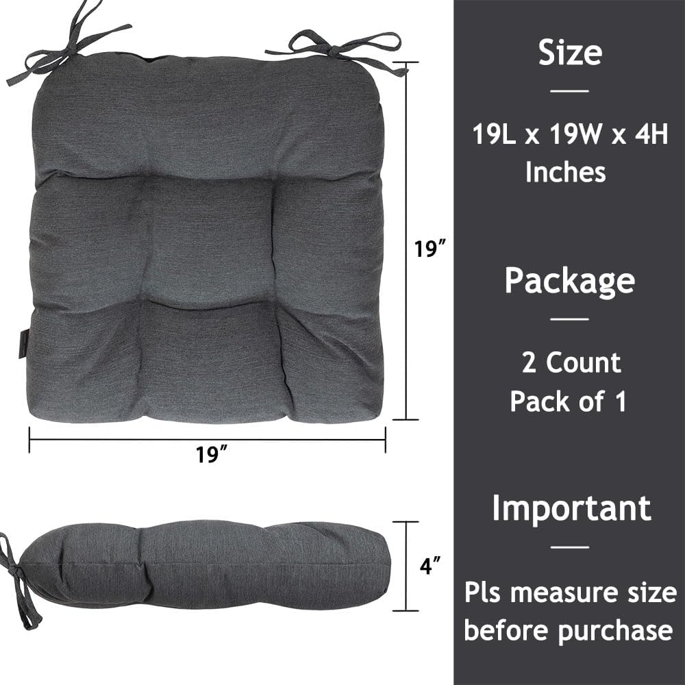 Magpie Fabrics 19"x19" Tufted Seat Cushion 2 Pack, U-Shaped Patio C...