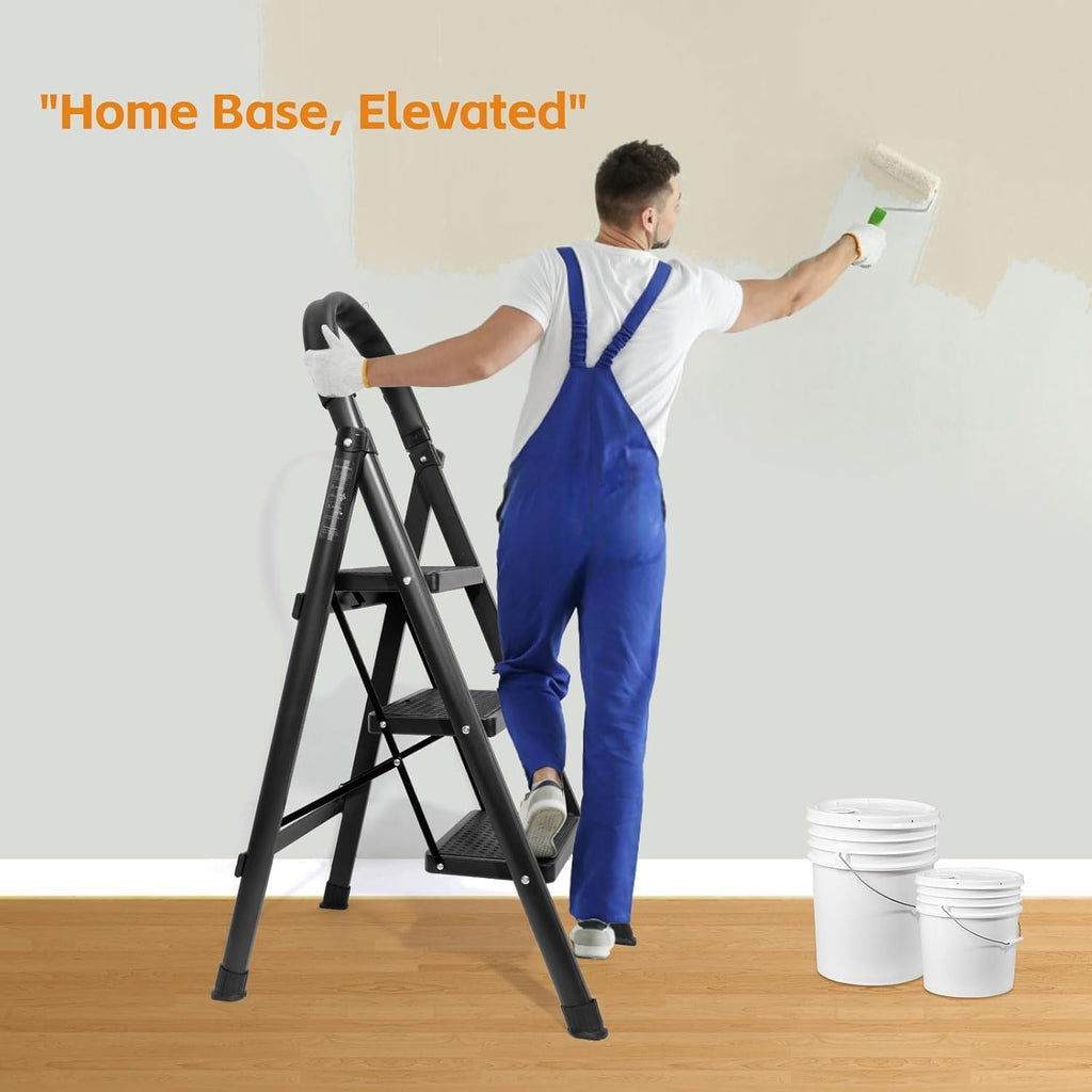 3 Step Ladder, Lightweight Folding Step Stool for Kitchen, Home
