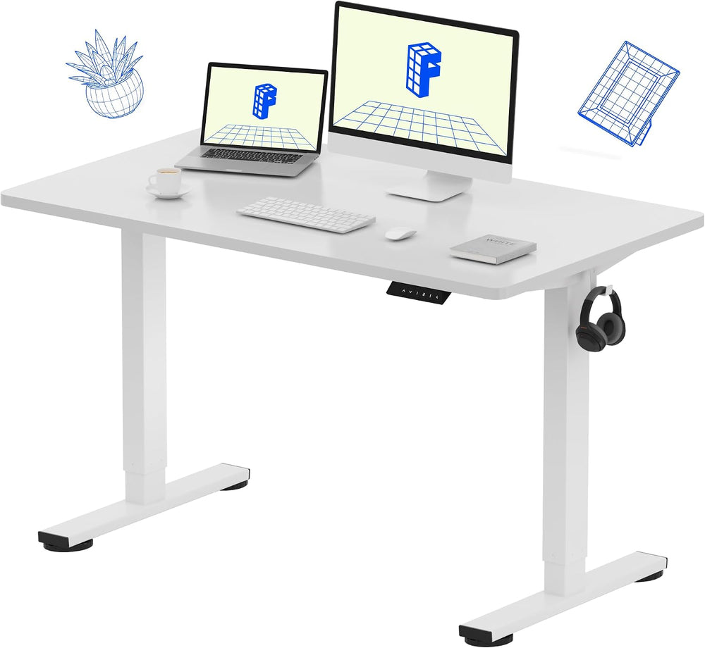 FLEXISPOT EN1 48"x24" One-Piece Standing Desk, White