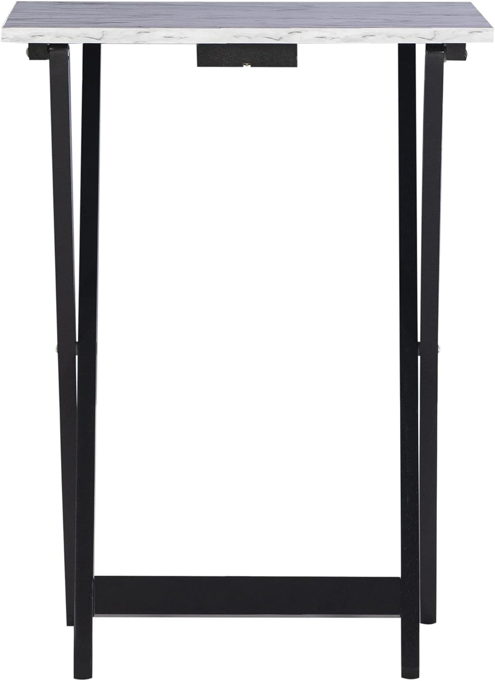 Linon Tray Table Set, 15.75"D x 18.9"W x 26.38"H, White