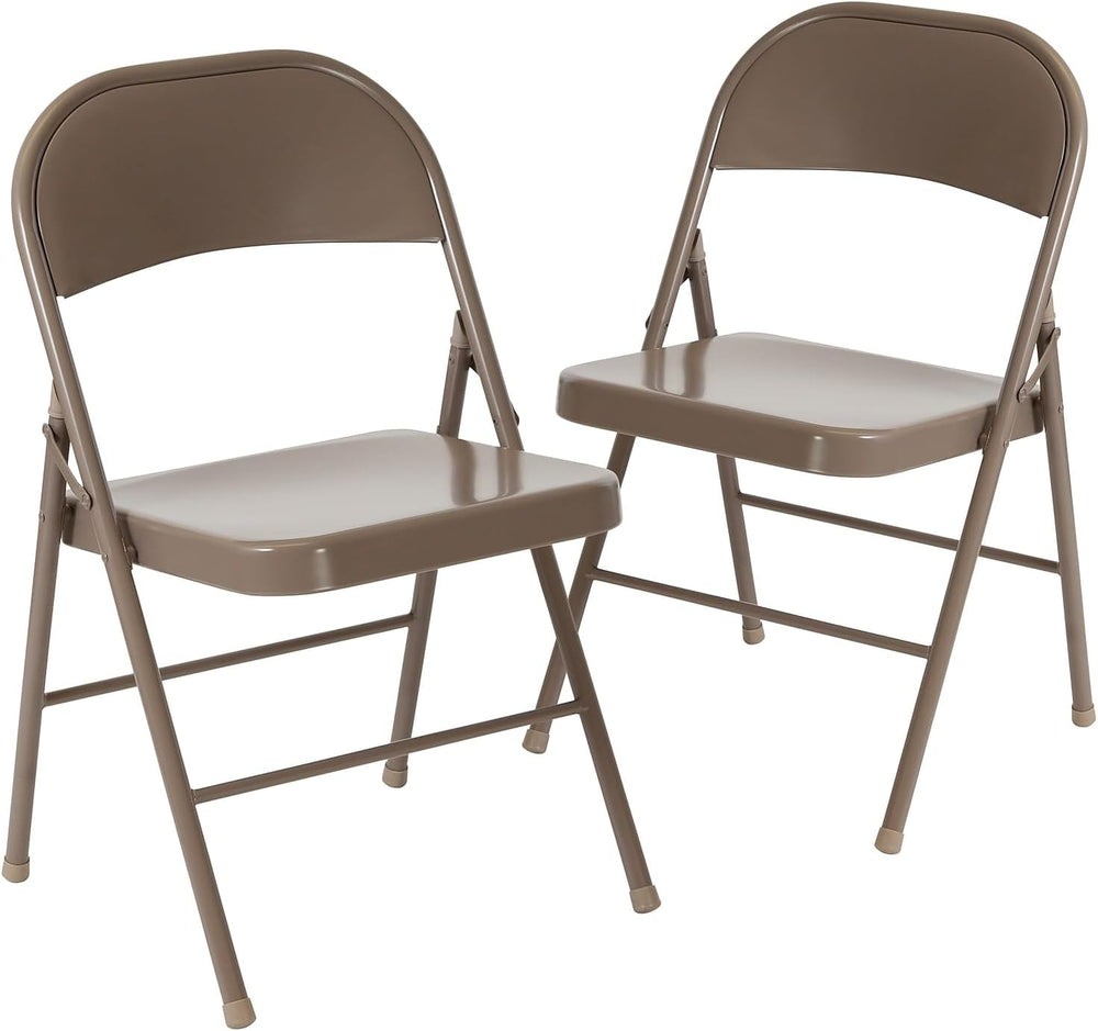 Flash Furniture HERCULES Series Double Braced Beige Metal Folding Chair