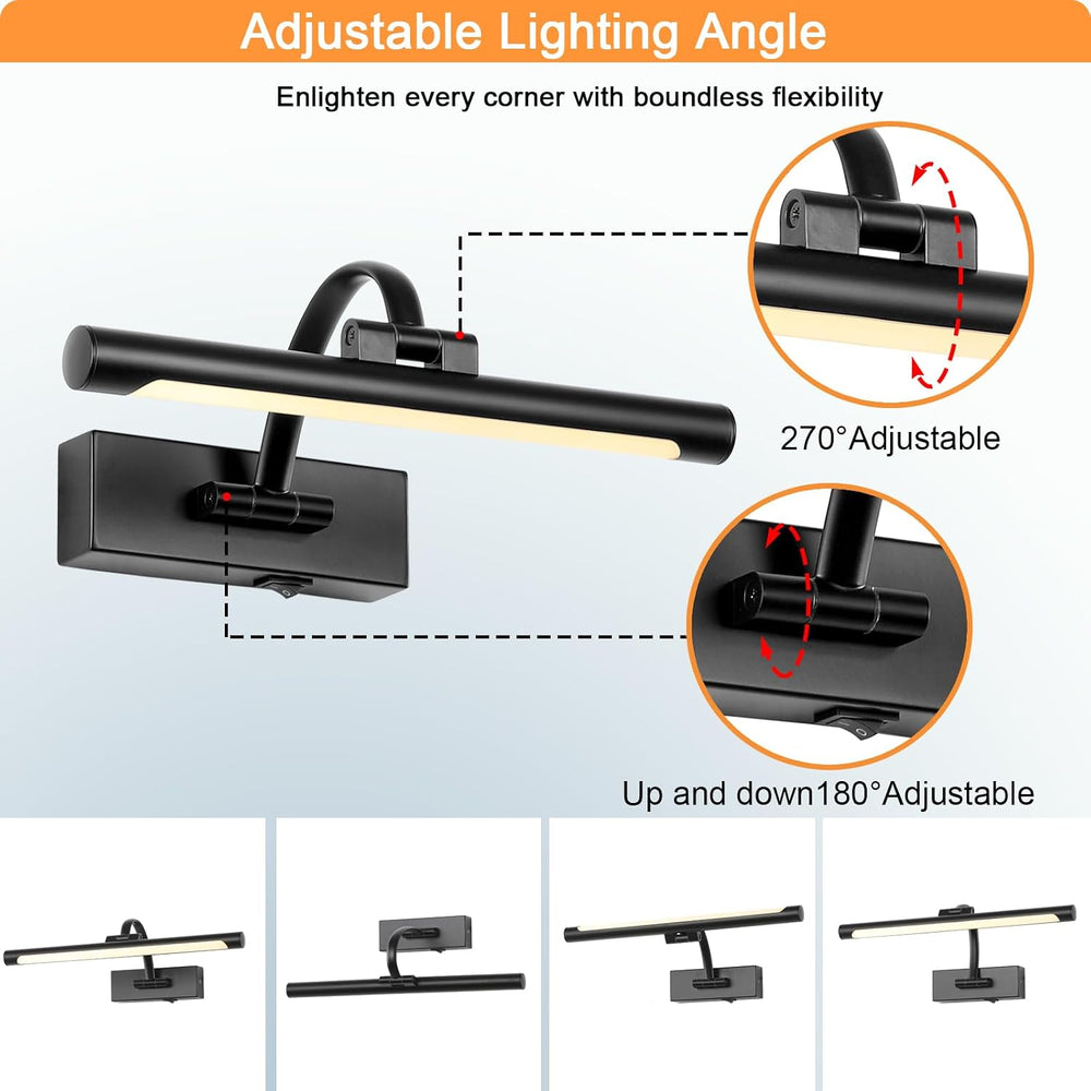 Tassuowell Battery Powered Picture Light with Remote and Timer,Full Metal Art...
