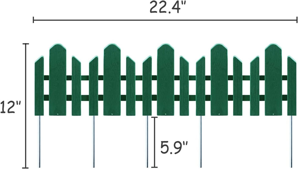 Sunnyglade 12 Pack Recycled Plastic Garden Edging Border 23"x6" Dar...