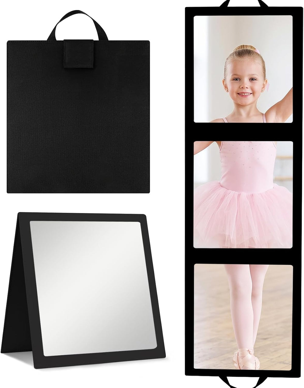 Portable Full Length Hanging Dance Mirror, Foldable Body Mirror for Camping