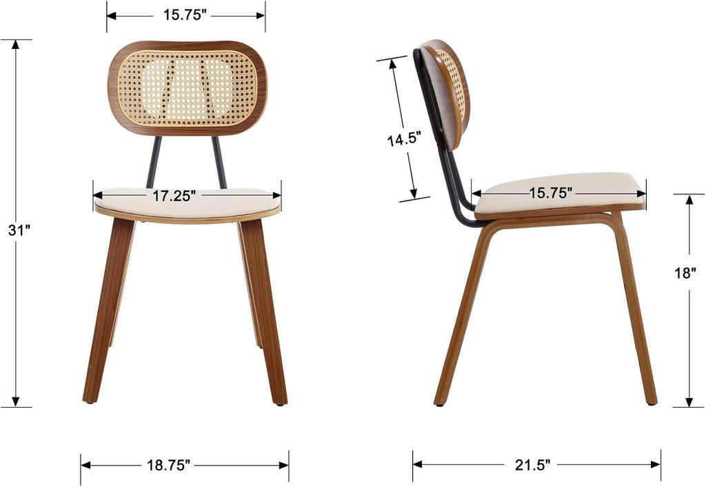 ya-home mid-century dining chairs set of 6, pu, package contents