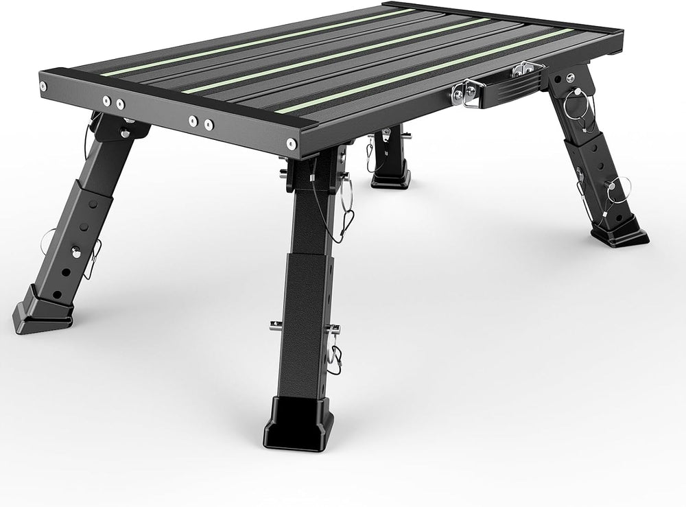 Safoner Heavy Duty Large RV Step Stool, Camper Adjustable Folding Steps