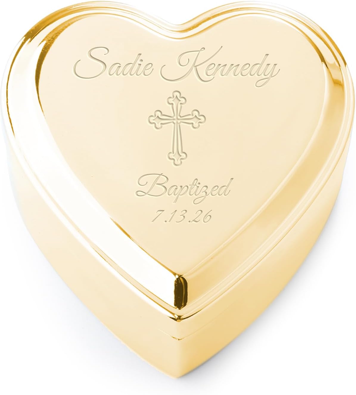 Cherished Moments Personalized Baptism Jewelry Box, Heart Keepsake