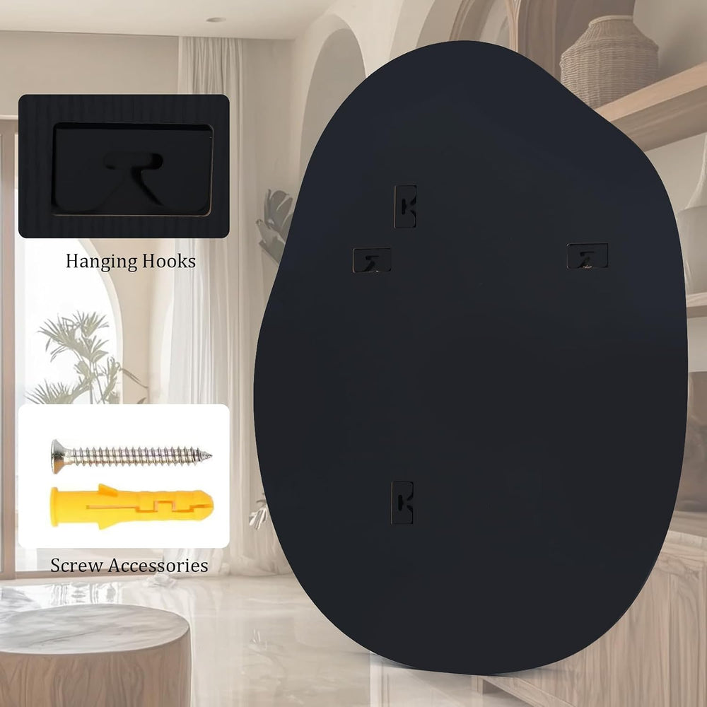 HARRITPURE 22"x32" Irregular Wall Mirror, Bathroom Mirror for Over ...