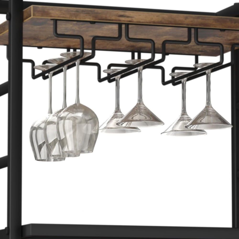 4 Tier Bar Cart for Home with Wheels,Home Bar Serving Cart, Rolling Mini Wine...