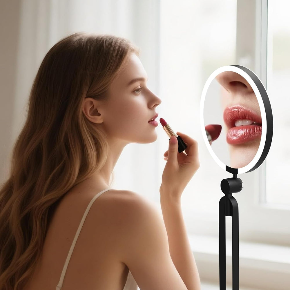 Double Sided 1X/40X Travel Magnifying Makeup Mirror with Light, Foldable