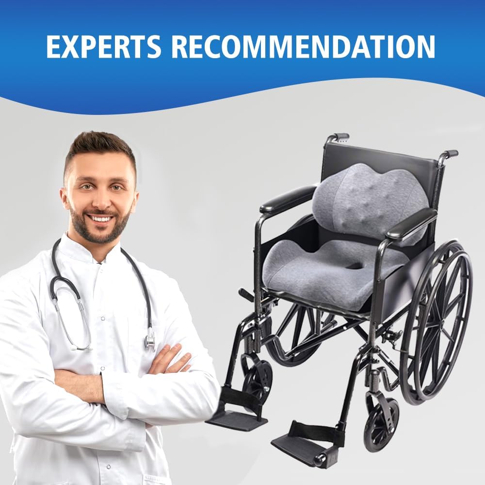 Seat Cushion for Office Chair, Ergonomic Cushion with Lumbar Support Pillow