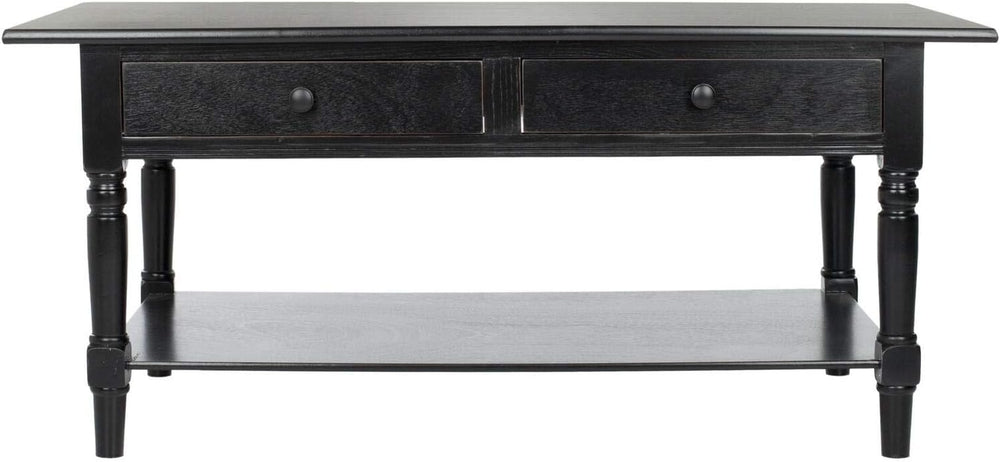 SAFAVIEH Boris Wood Coffee Table, 41.7" Distressed Black AMH5706B