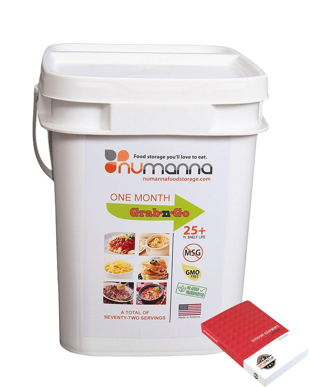 Numanna Grab-n-Go Bucket – 80 Servings, 12 lbs | Freeze-Dried Premade Meals |...