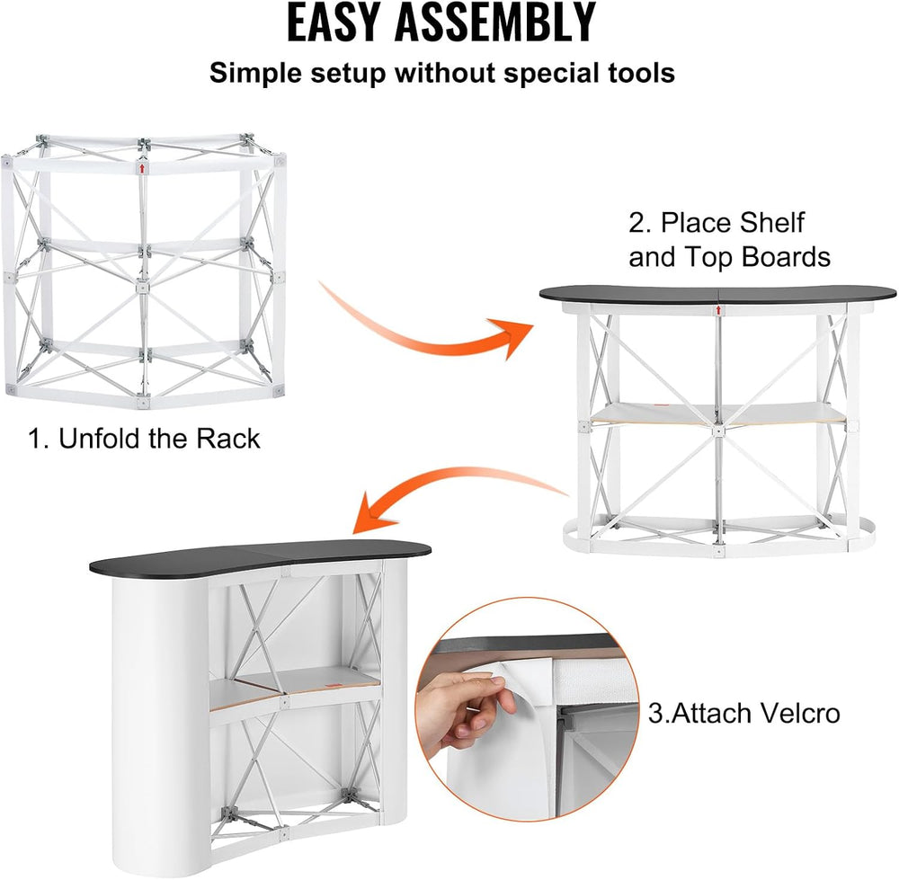 VEVOR Portable Tradeshow Podium Table, 51.18" x 18.31" x 37.4"...