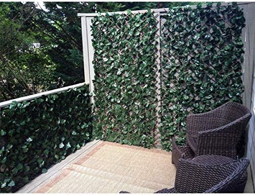 DOEWORKS Expandable Faux Ivy Trellis Fence, Patio Privacy Screen, 2 Pack