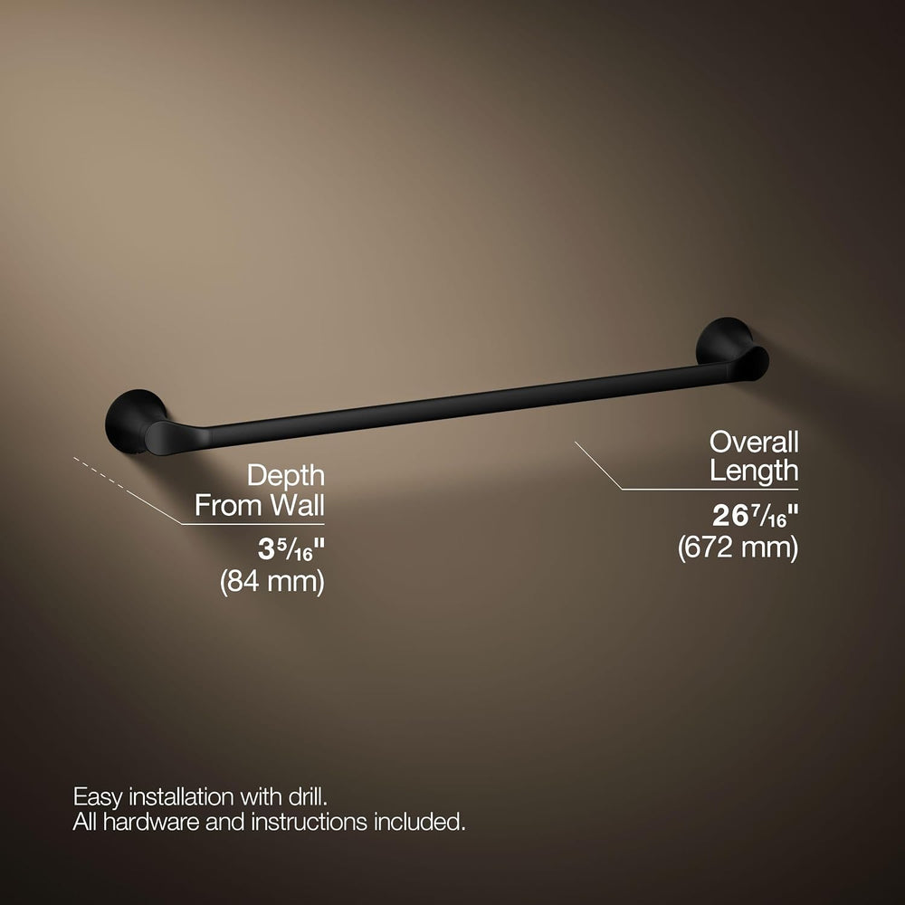 Kohler 27394-BL Simplice® 24" Towel bar, Matte Black