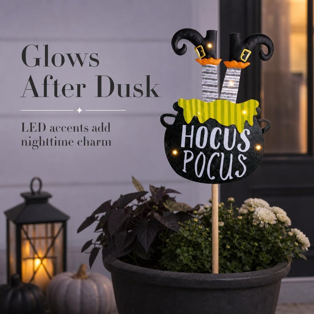 Mud Pie Witch Halloween Yard Stake, Outdoor Witch Decor