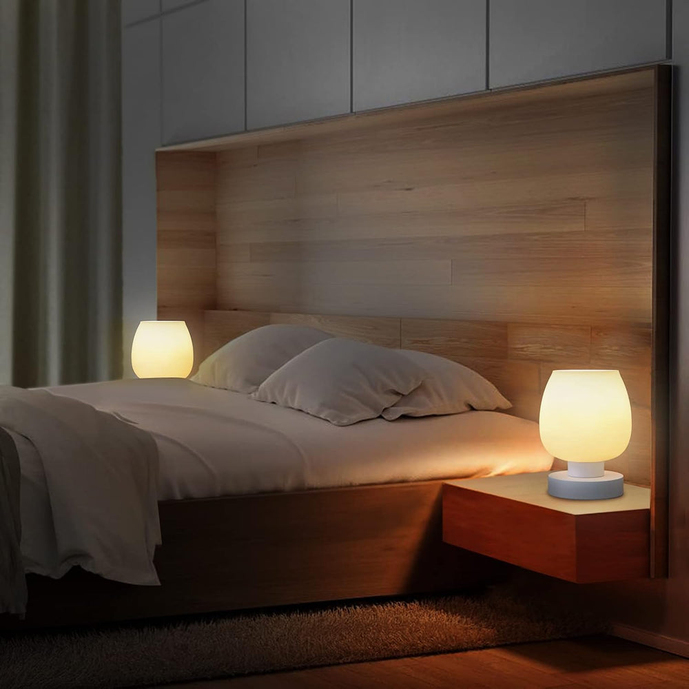 Touch Bedside Table Lamp Set of 2 - Small Modern Table Lamp for Bedroom Livin...