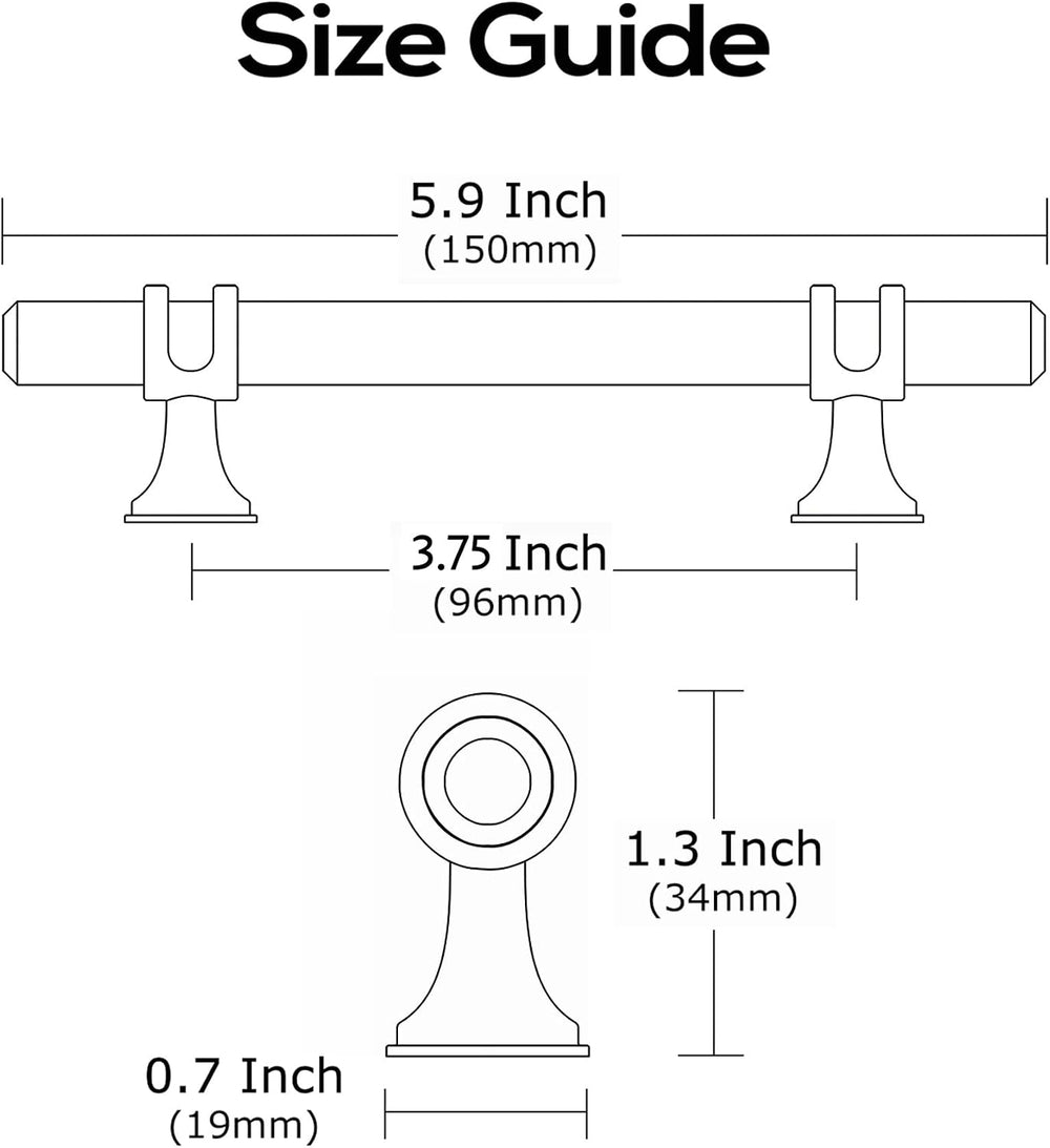 Alzassbg 3-3/4" Black and Gold Cabinet Pulls 10 Pack, AL3097KM