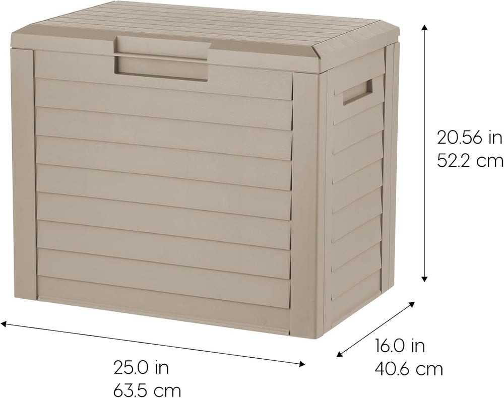 IRIS USA 35 Gallon Outdoor Deck Box, Lockable, Weather-Resistant, Beige