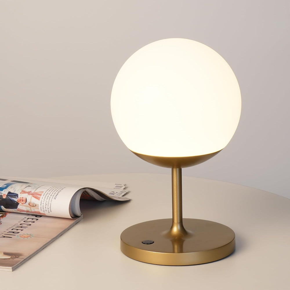 WEILAILUX Shower Lamp Waterproof, Cordless Globe Table Lamp Gold Short