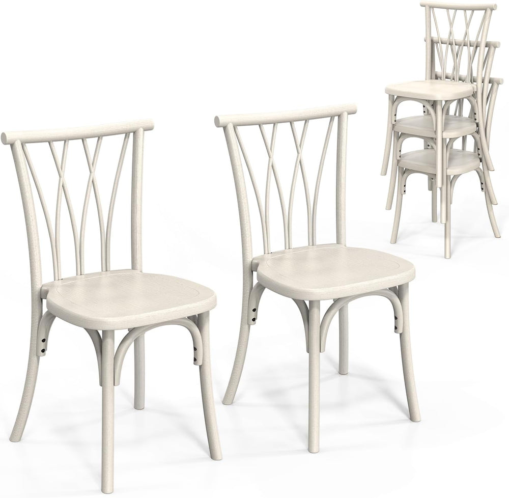VINGLI Plastic Outdoor Dining Chairs Set of 2, Stackable Patio Dining Chairs ...
