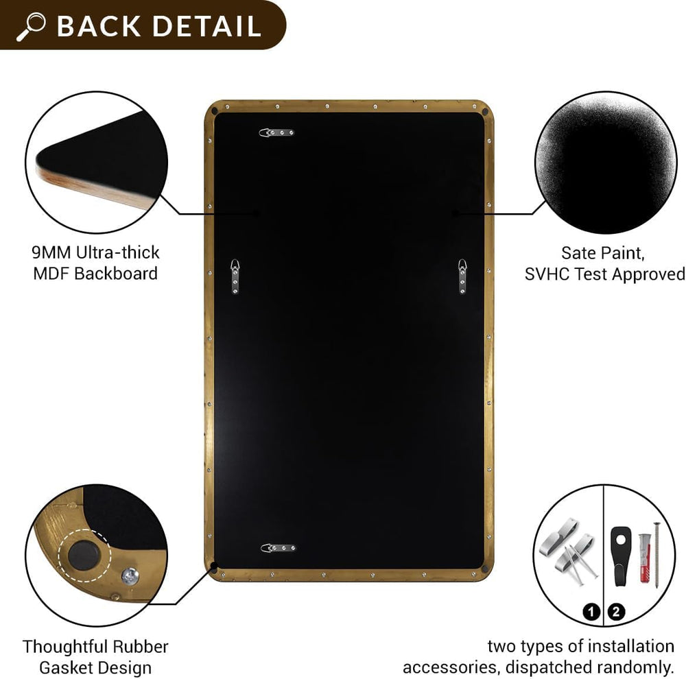 ANDY STAR Gold Bathroom Mirrors for Over Sink, 30x55 InchBrushed Gold Wall Mi...