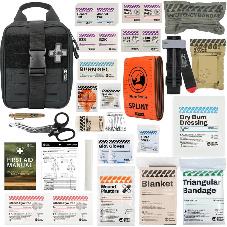 RHINO RESCUE IFAK Trauma First Aid Kit Medical Pouch(Black)