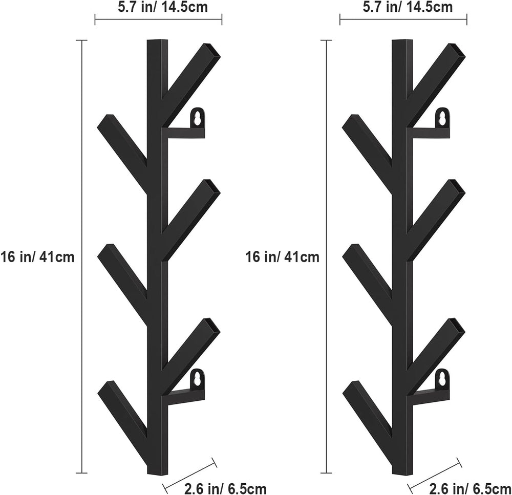 2 Pack Vertical Coat Rack Wall Mounted, Metal Vertical Hat Rack for Wall,
