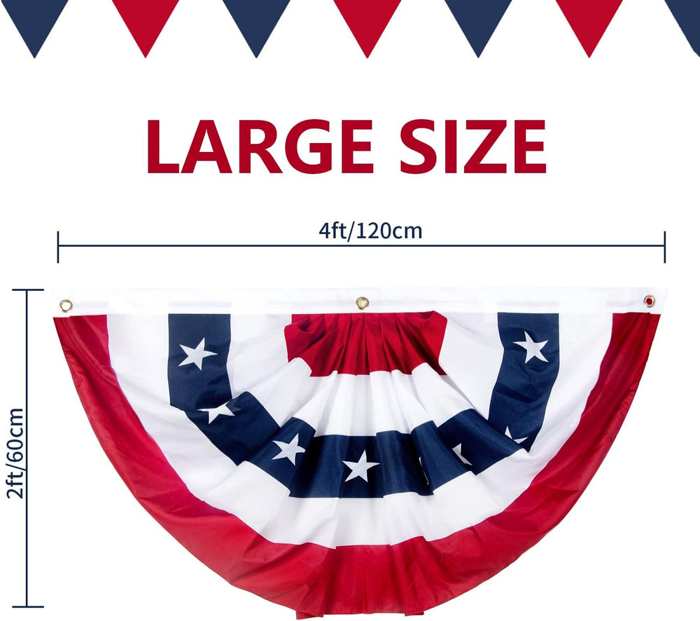 2 x 4 Ft American Bunting Flags Outdoor,US Flag Bunting for Outside, Patrioti...