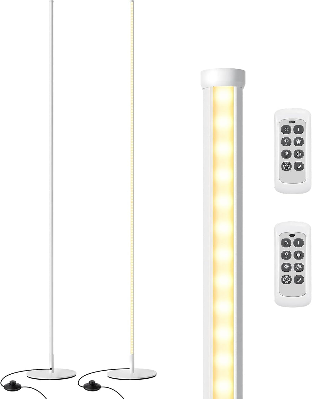 EDISHINE 2 Pack 57.5” Floor Lamps with Remote, Stepless Dimmable & 7 CCT
